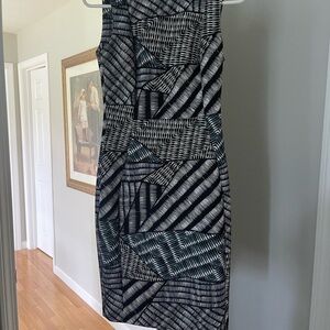 Geometric Black and White Dress